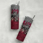 customized ball state cardinals kiss band white skinny tumbler best selling 1.webp