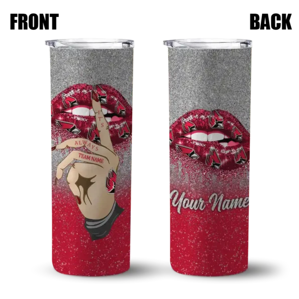 customized ball state cardinals sparkle lips red skinny tumbler fashion forward 1.webp