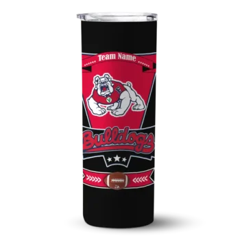 customized fresno state bulldogs helmet belt red black skinny tumbler best selling 1.webp