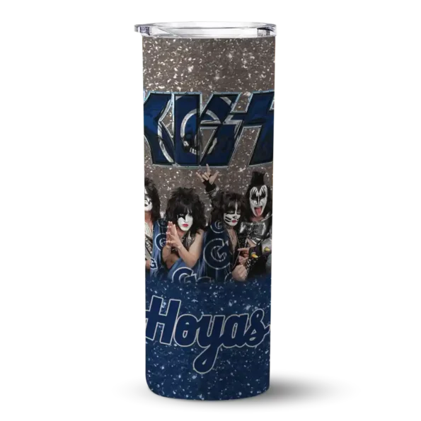 customized georgetown hoyas kiss band grey skinny tumbler best selling 1 2.webp