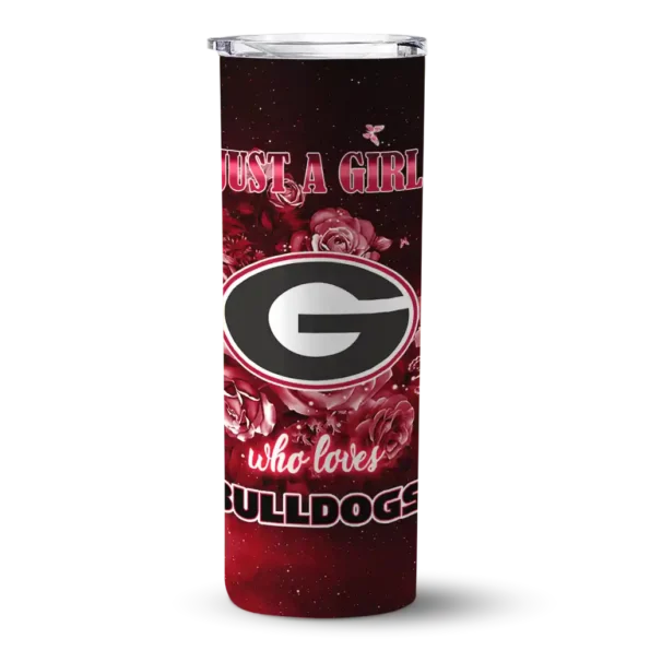 customized georgia bulldogs rose romance red black skinny tumbler best selling 1 4.webp