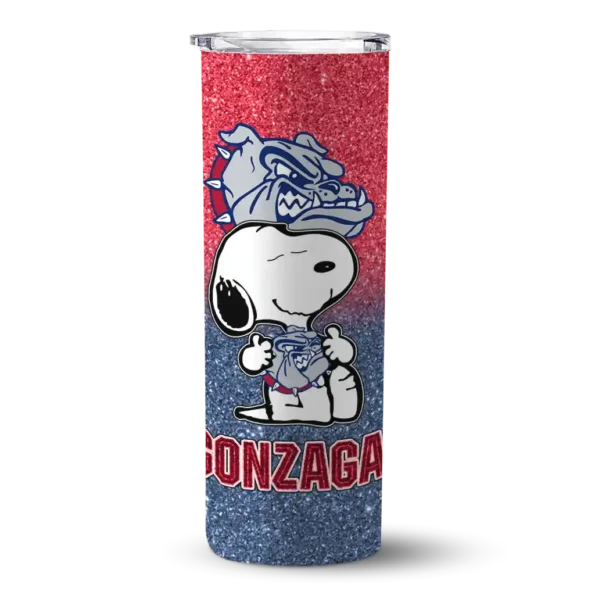 customized gonzaga bulldogs snoopy attitude blue skinny tumbler best selling 1.webp