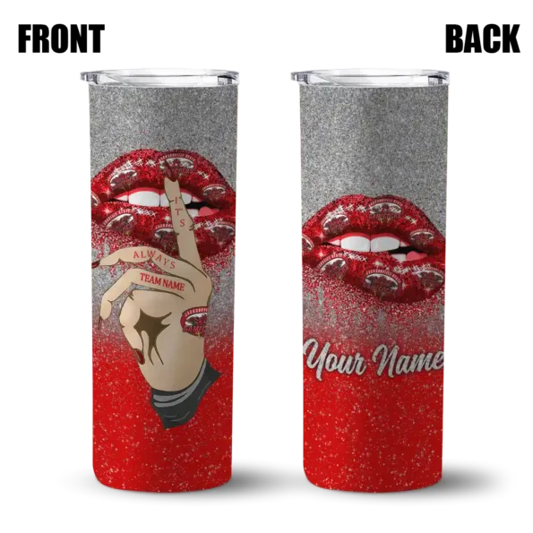 customized jacksonville state gamecocks sparkle lips red skinny tumbler fashion forward 1 1.webp