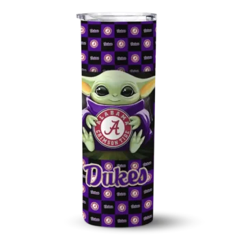 customized james madison dukes yoda cozy purple black skinny tumbler best selling 1 2.webp