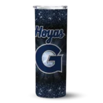 georgetown hoyas radiant glitter blue skinny tumbler best selling 1.webp
