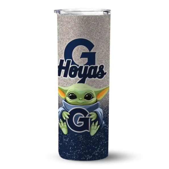 georgetown hoyas yoda smile blue skinny tumbler best selling 1.webp
