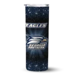 georgia southern eagles radiant glitter blue skinny tumbler best selling 1.webp