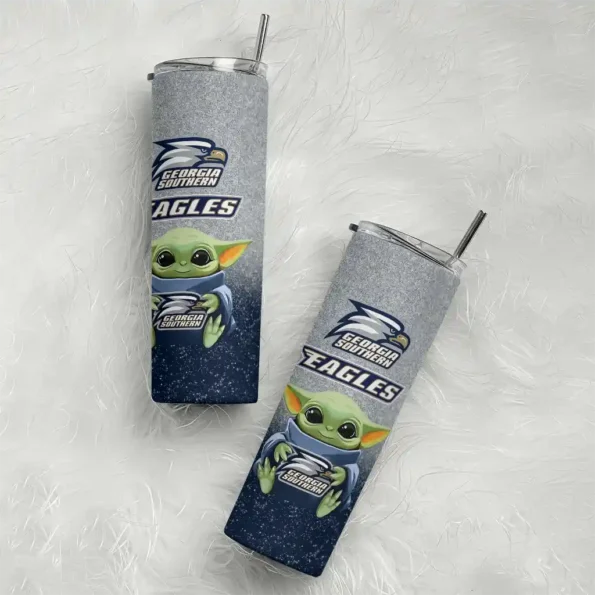 georgia southern eagles yoda smile blue skinny tumbler top rated 1 1.webp