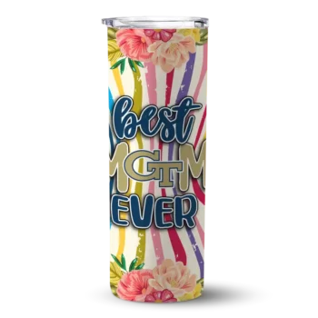 georgia tech yellow jackets flower cluster skinny tumbler best selling 1 1.webp