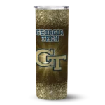 georgia tech yellow jackets radiant glitter gold skinny tumbler best selling 1 1 2.webp