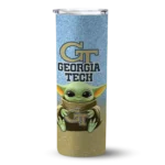 georgia tech yellow jackets yoda smile gold skinny tumbler best selling 1 1.webp