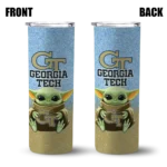 georgia tech yellow jackets yoda smile gold skinny tumbler best selling 1 1.webp
