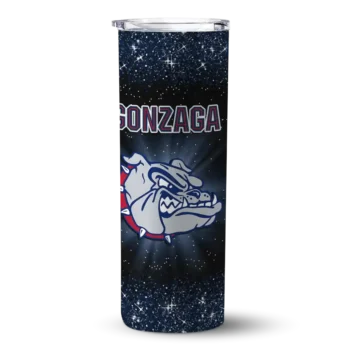 gonzaga bulldogs radiant glitter blue skinny tumbler best selling 1.webp