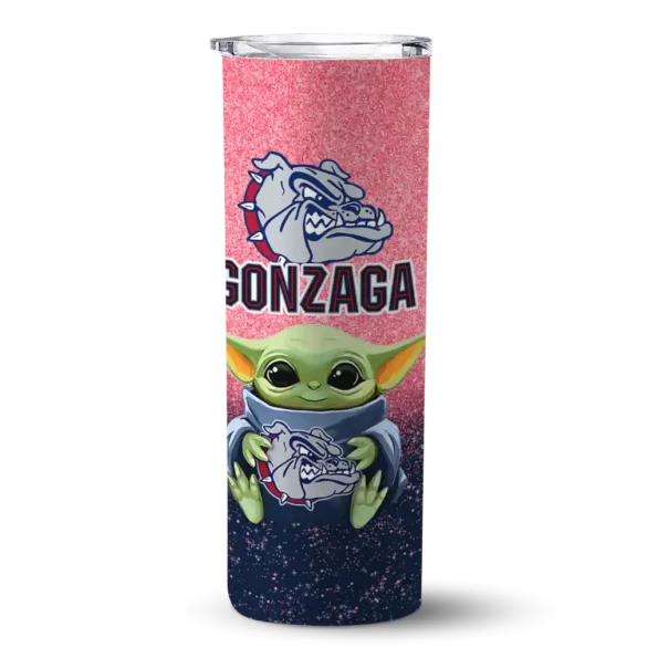 gonzaga bulldogs yoda smile blue skinny tumbler best selling 1.webp