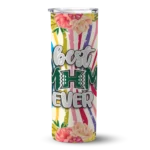 hawaii rainbow warriors flower cluster skinny tumbler best selling 1.webp