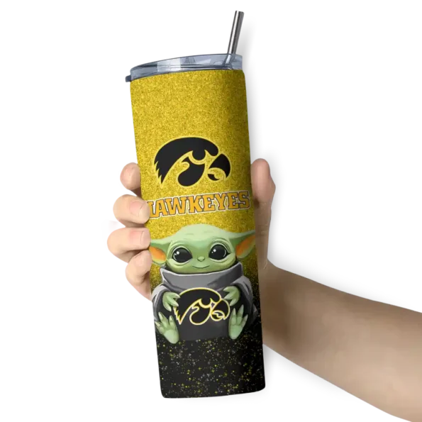 iowa hawkeyes yoda smile black skinny tumbler premium grade 1 5.webp