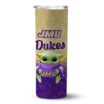 james madison dukes yoda smile purple skinny tumbler best selling 1.webp