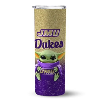 james madison dukes yoda smile purple skinny tumbler best selling 1.webp
