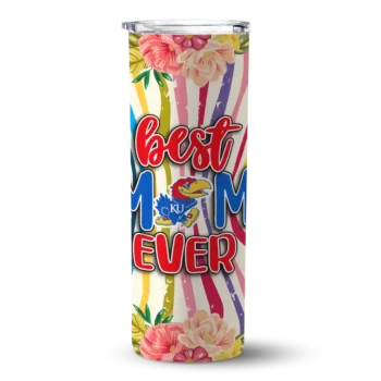 kansas jayhawks flower cluster skinny tumbler best selling 1.webp
