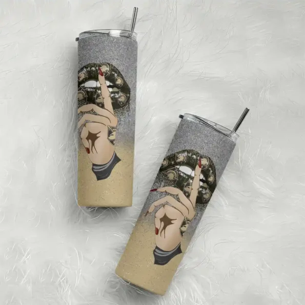 personalized army black knights sparkle lips gold skinny tumbler top rated 1 4.webp