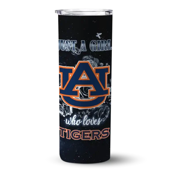personalized auburn tigers rose romance navy blue black skinny tumbler best selling 1 8.webp