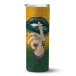personalized baylor bears sparkle lips green skinny tumbler best selling 2 1 4.webp