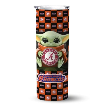 personalized boise state broncos yoda cozy orange black skinny tumbler best selling 4 1 1.webp