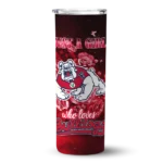 personalized fresno state bulldogs rose romance red black skinny tumbler best selling 1.webp