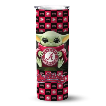 personalized fresno state bulldogs yoda cozy red black skinny tumbler best selling 1.webp
