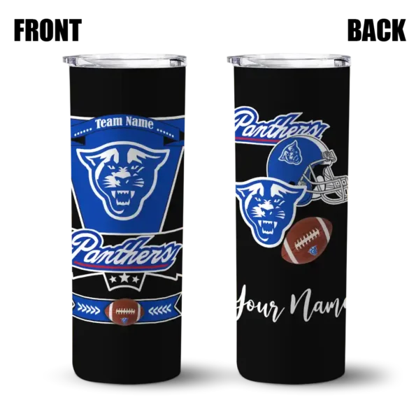 personalized georgia state panthers helmet belt blue black skinny tumbler fashion forward 1.webp