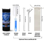 personalized georgia state panthers helmet belt blue black skinny tumbler best selling 1.webp
