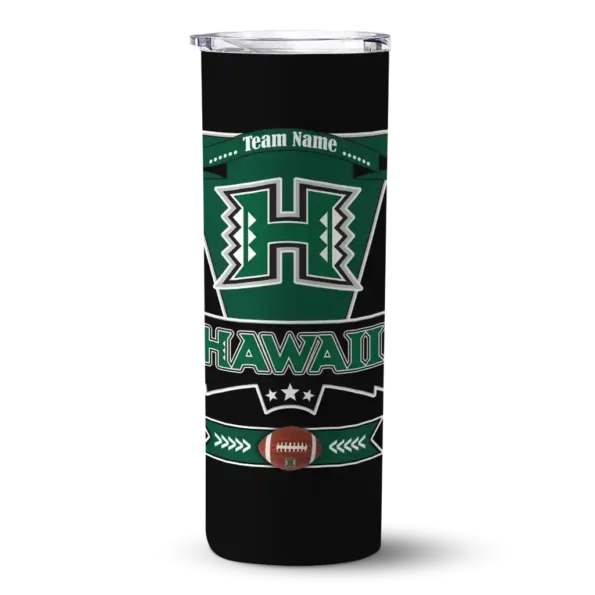 personalized hawaii rainbow warriors helmet belt green black skinny tumbler best selling 1 2.webp