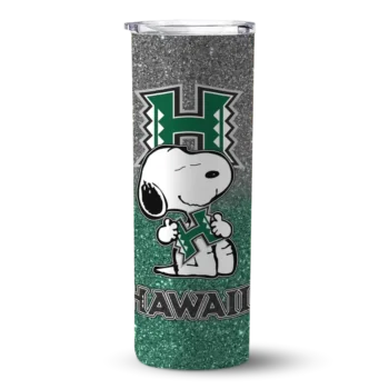 personalized hawaii rainbow warriors snoopy attitude green skinny tumbler best selling 1 2.webp