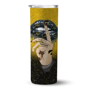 personalized iowa hawkeyes sparkle lips black skinny tumbler best selling 1.webp