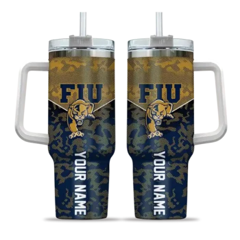 custom fiu panthers chevron stripe blue curved tumbler best selling.webp