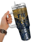 custom fiu panthers chevron stripe blue curved tumbler best selling.webp