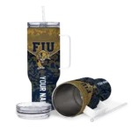 custom fiu panthers chevron stripe blue curved tumbler best selling.webp