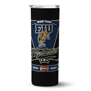 custom fiu panthers helmet belt blue black skinny tumbler best selling.webp