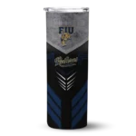 custom fiu panthers hexagon honeycomb blue black skinny tumbler best selling.webp
