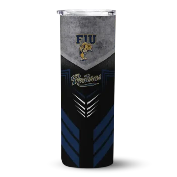 custom fiu panthers hexagon honeycomb blue black skinny tumbler best selling.webp