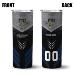 custom fiu panthers hexagon honeycomb blue black skinny tumbler best selling.webp