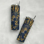custom fiu panthers metallic grid blue skinny tumbler best selling 1.webp