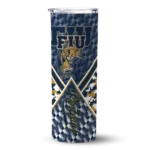 custom fiu panthers monogram burst blue white skinny tumbler best selling.webp