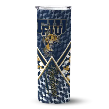 custom fiu panthers monogram burst blue white skinny tumbler best selling.webp