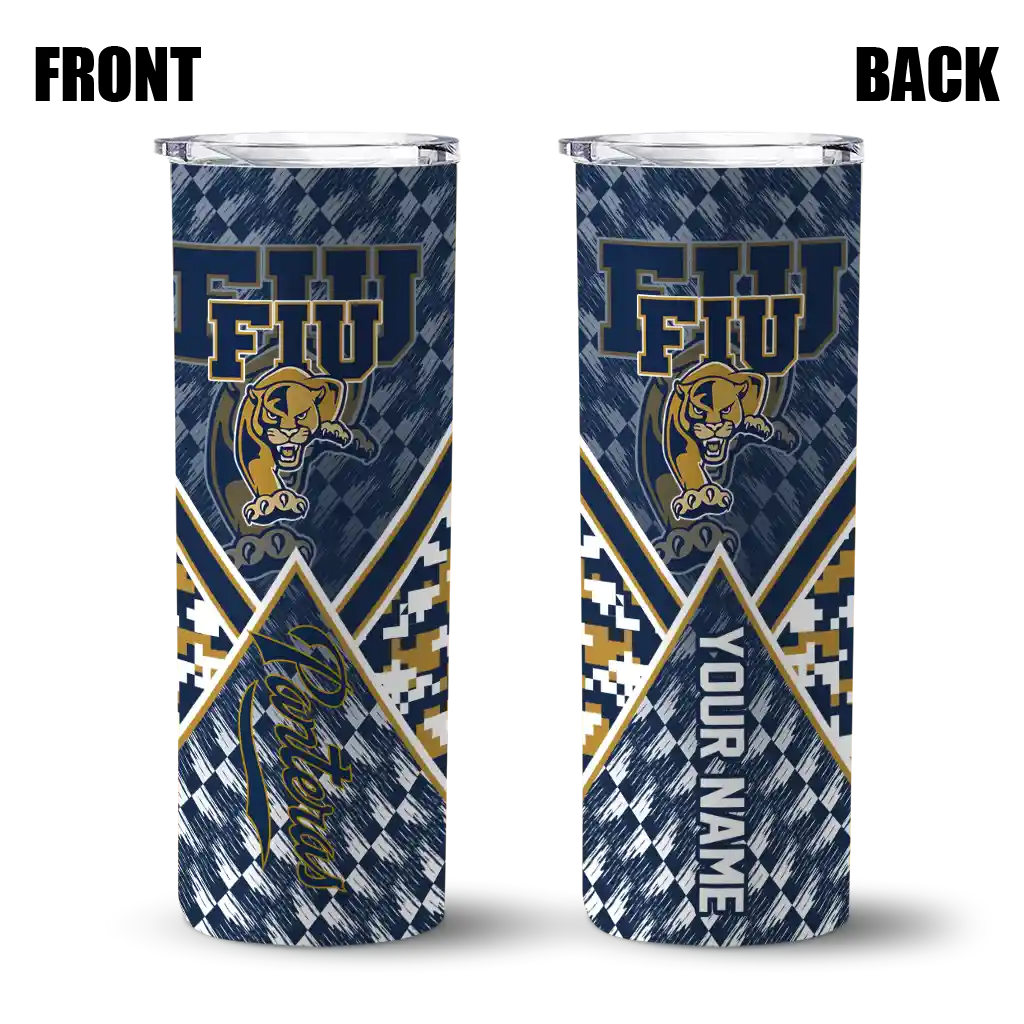 custom fiu panthers monogram burst blue white skinny tumbler fashion forward.webp custom fiu panthers monogram burst blue white skinny tumbler fashion forward.webp
