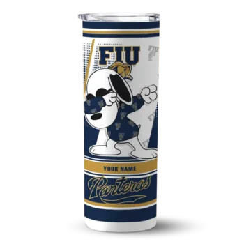 custom fiu panthers snoopy dog blue white skinny tumbler best selling 1.webp