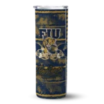 customized fiu panthers chevron patch blue skinny tumbler best selling.webp