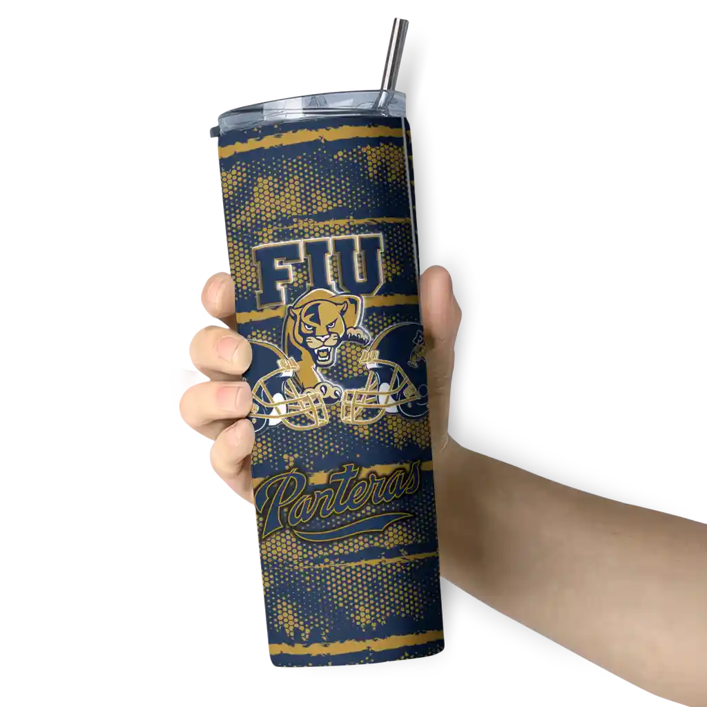 customized fiu panthers chevron patch blue skinny tumbler premium grade.webp customized fiu panthers chevron patch blue skinny tumbler premium grade.webp
