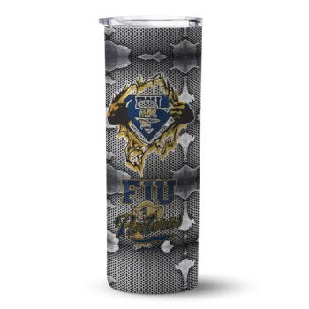 customized fiu panthers chevron v blue gray skinny tumbler best selling.webp
