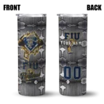customized fiu panthers chevron v blue gray skinny tumbler best selling.webp